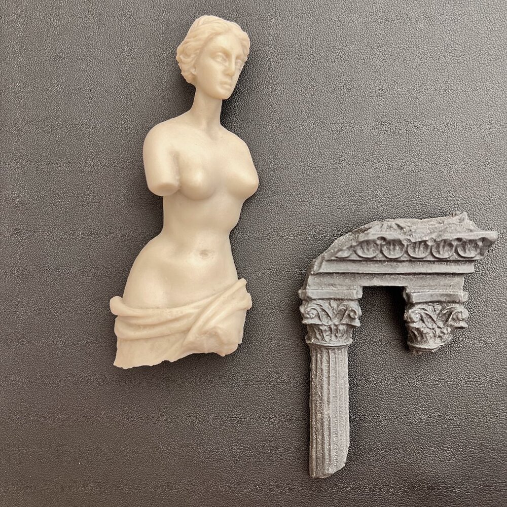 FABULOUS French Artisan Sculpture RARE Brooch, 80s Marie Rancillac Female Statue - Picture 3 of 7